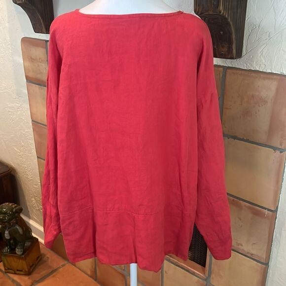 Bryn Walker 2-Piece Linen Set, Red, size L - Picture 5 of 12